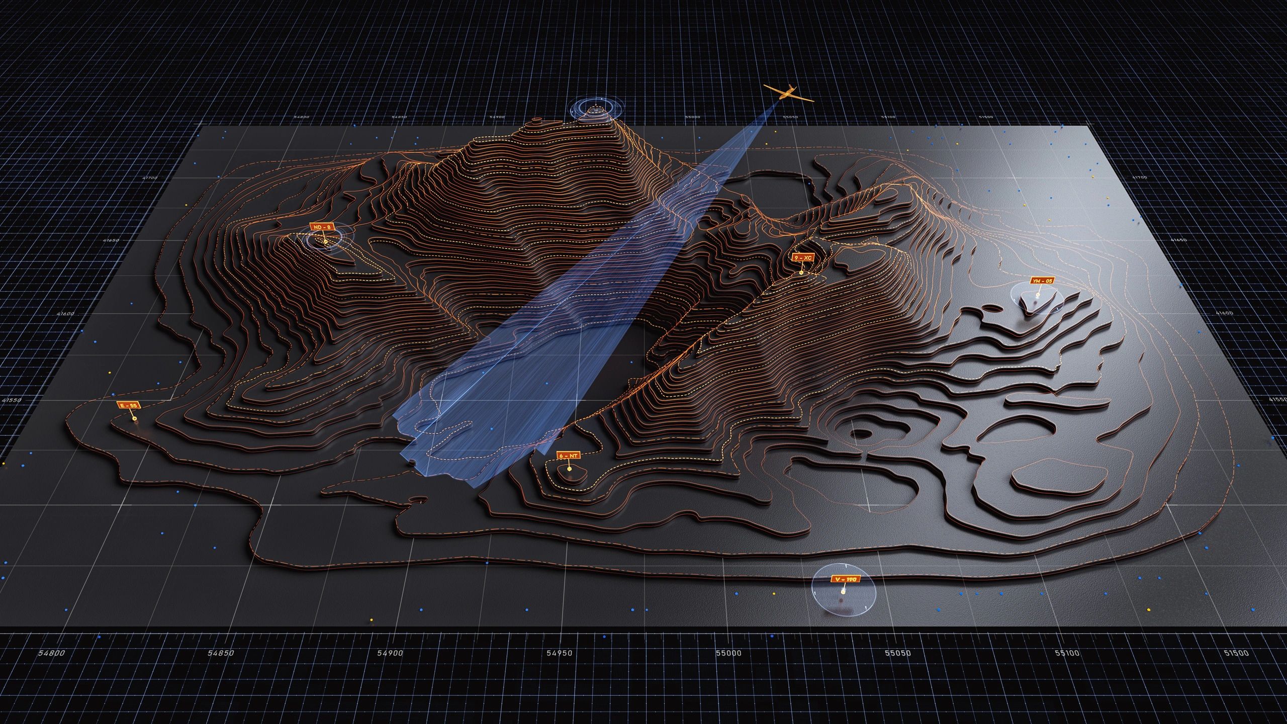 Technology landscape with scanning data visualization