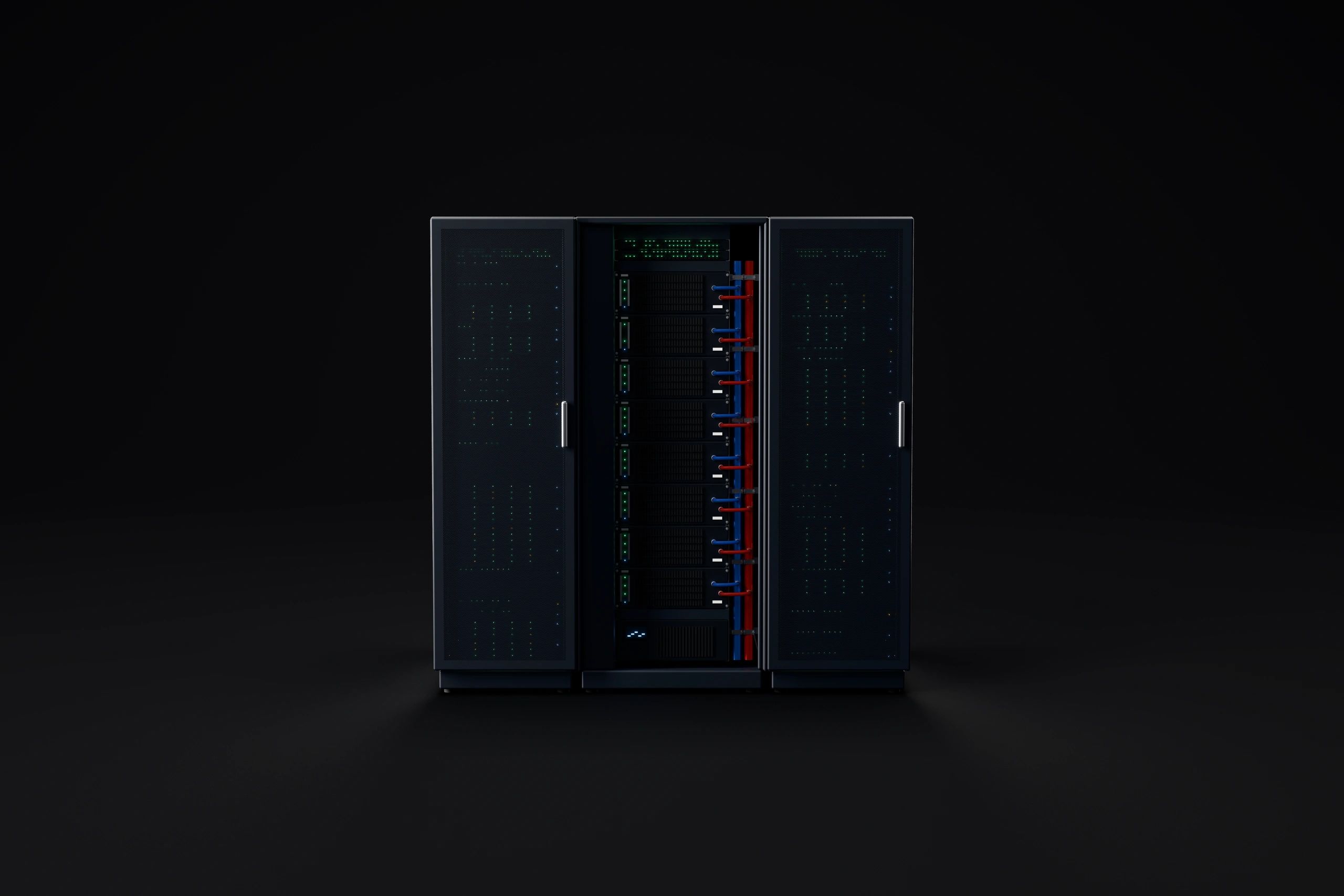 Secure server rack representing EpiGrid.AI infrastructure